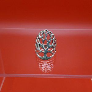 Size 4.75 925 Sterling Silver Slightly Tarnished Tree Of Life Ring